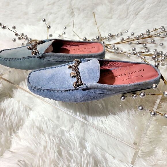 Fieramosca sky blue all leather suede, rubber,soles, size 5 with gorgeous charms - Picture 6 of 10